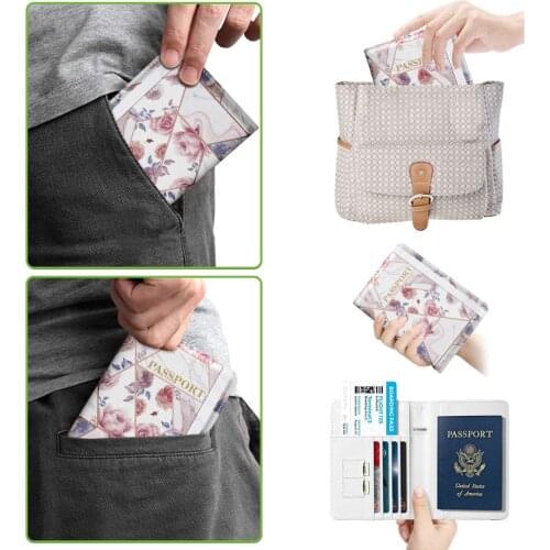 New Travel Passport Cover ID Card Slot Case Holder Organizer Purse Money Bag Wallets Covers for Girls Women Men 6x4.3x0.7in