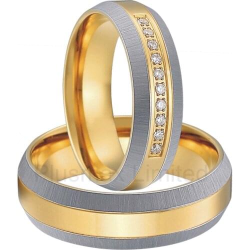 OEM/ODM Global retailer unique gold color titanium jewelry anniversary engagement love wedding rings