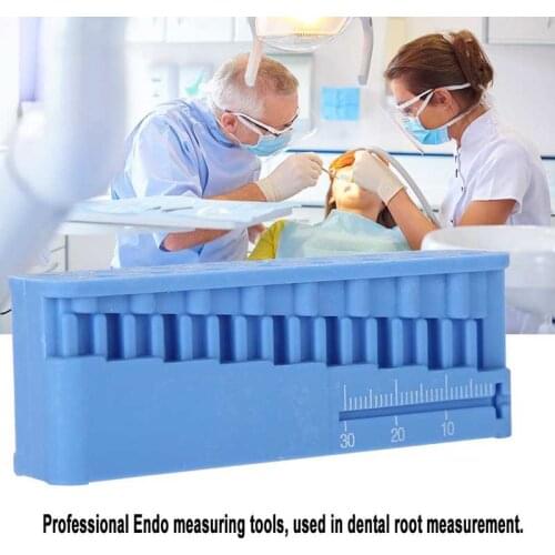 Plastic Dental Mini Endo Measuring Autoclavable Endodontic Block Files Dentist Instrument Ruler Blue 87 x 32 x 20MM