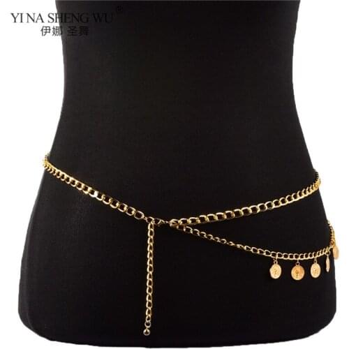 New Fashion Girls Belly Dance Waist Chain Belt Decoration Belt for Dresses Accessories Women Pendants Design Multi-storey Chain