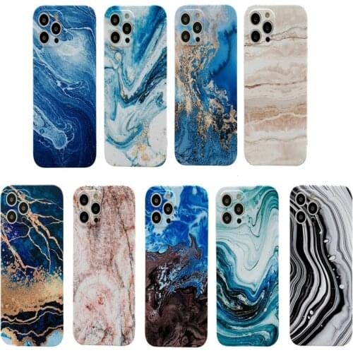 Luxury Marble Frosted Texture Phone Case For iPhone 12 Pro Max 11 8 7 Plus X XR XS Max SE 2020 Soft IMD Back Cover Funda