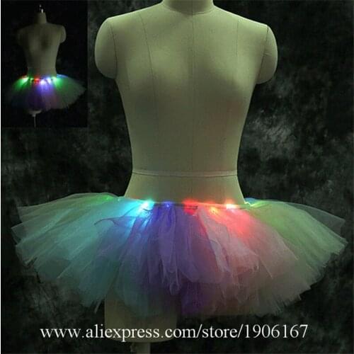 Led Luminous Colorful Women Ballet Dress Party Clothes Light Up Led Halloween Masquerade Led New Year Suit Ballroom Costume