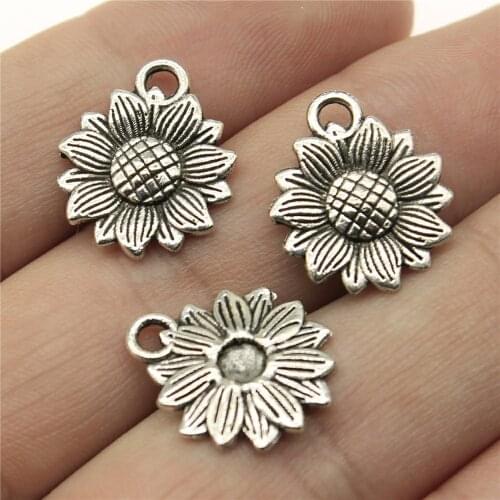 WYSIWYG 10pcs 18x15mm Sun Flower Pendants Sunflower Flower Charm Pendants Sunflower Pendants For Jewelry Making