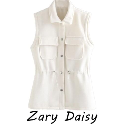 Zary Daisy 2021 early spring new European and American womens wear bloggers versatile temperament tooling kharton woolen vest