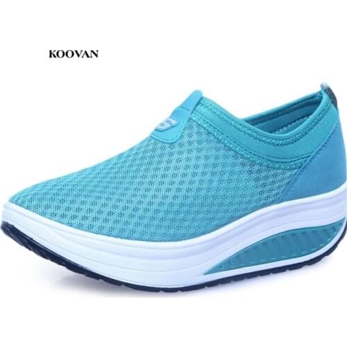 Koovan Womens Shake Shoes 2018 Spring And Summer Womens Shoes Platform Girls Casual Shoes Breathable Mesh Sneakers