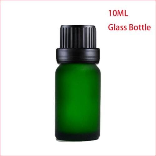 10ML Green Frosted Glass Bottles Essential oil Bottle With Black Screw Cap Womens Personal Skin Care Empty cosmetic container