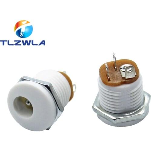 100Pcs DC-022 5.5-2.1 / 5.5 x 2.1mm DC Power Socket/ DC Connector Panel Mounting DC022 White