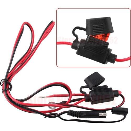 AUTOUTLET 2.1A Waterproof Motorcycle 12V SAE to USB Interface Charger Cable Adapter Kit Inline Fuse Accessories For Phone GPS