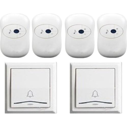 2 emitters+4 receivers doorbell Waterproof 280m work wireless doorbell,wireless door chime,wireless bell, 36 melodies door bell