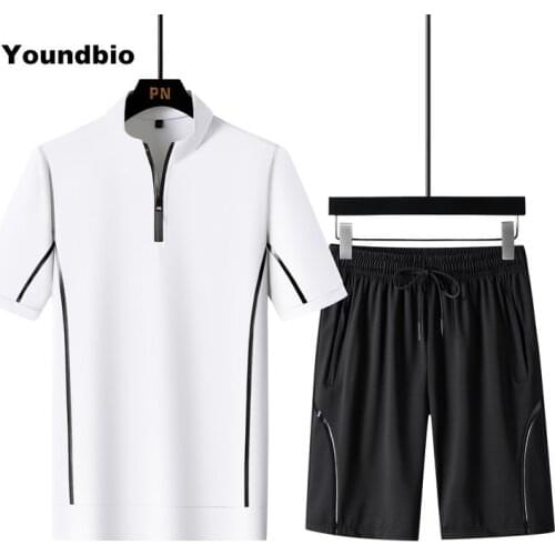 2021 Men Sportswear Casual Sports Shorts Pants Suits Breathable Clothes Men Joggers Training Gym Fitness Tracksuit Sets 5Xl