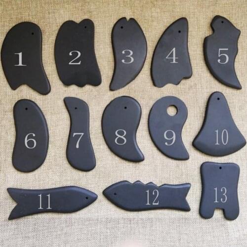 BellyLady 1PC Massage Board Jade Massage Stone Facial Massage Black Natural Stone For Skin Care 10.3*5.8cm