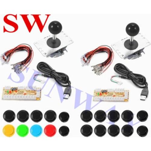 DIY Arcade game parts PC of Zero Delay Arcade DIY Kit Mame USB Encoder +Sanwa type Joystick+Sanwa type Push Buttons+Wire harness