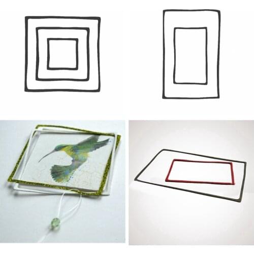 Square Rectangle Frame Metal Cutting Dies Stencils For DIY Scrapbooking Paper Decorative Embossing Handcraft Die Cuts Template