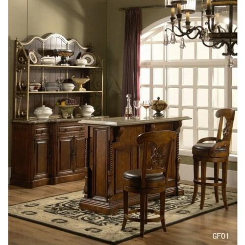 Hot sell wooden high chair for bar table of bar table set for home use GF01