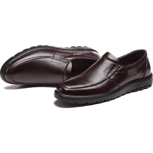 New Men Flats Fashion Mens Casual Shoes 2021 Autumn Winter Warm Fur High Quality Genuine Leather Shoes