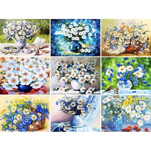 5D DIY Diamond Painting Flower Cross Stitch Kit Full Drill Square Embroidery Mosaic Art Picture of Rhinestones Home Decoration