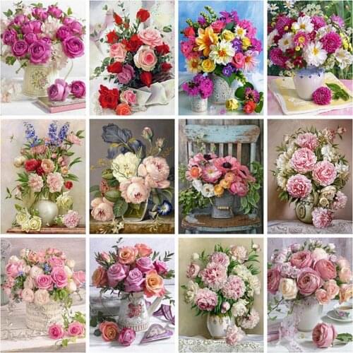 New 5D Diamond Painting Flowers Embroidery Rhinestone Cross Stitch Kit Gift Home Office Decoration Kids Adult Factory Direct