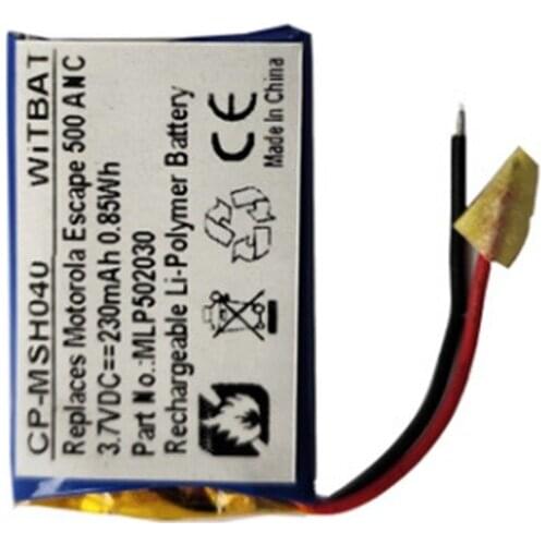 New Battery for Motorola Escape 500,800 ANC,SH040,SH043 Headset Li Polymer Rechargeable Pack Replacement 3.7V 230mAh MLP502030