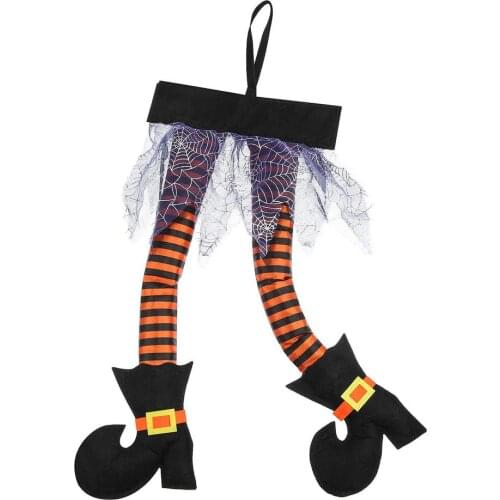 Halloween Witch Legs Pendant Novelty Plush Wicked Witch Legs With Shoes Horror Haunted House Bar Props Halloween Ornament