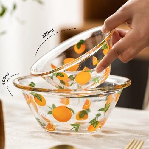 Transparent Glass Bowl Cute Home Salad Fruit Bowls Korean Ins Style Single Household Dessert Yogurt Small Fresh Tableware