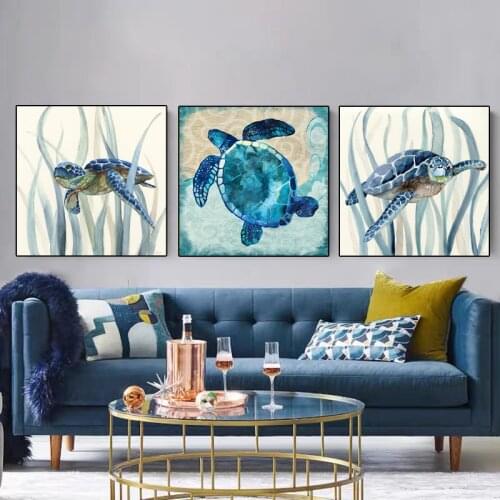 Modern Abstract Turtle Canvas Painting Animal Art Posters and Prints Wall Pictures Nordic Aisle Living Room Home Decoration
