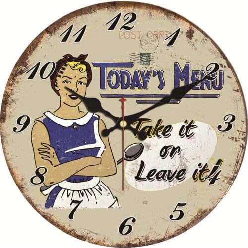 WONZOM Todays Menu Modern Style Modern Wooden Cardboard Clock,Round Wall Clock for Home Decor Living Room 6-16 inch