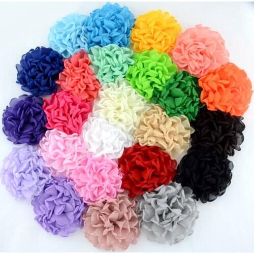 New 10PCS Chiffon Burning Flower for Diy Baby Girls Headwear Hair Accessoreis Wedding Decoration Hair Flower Headband Flowers