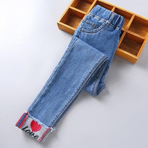 Spring autumn new Girls Jeans Kids Korean Cute fashion Denim jeans girl Teenage children pants Casual Trouses