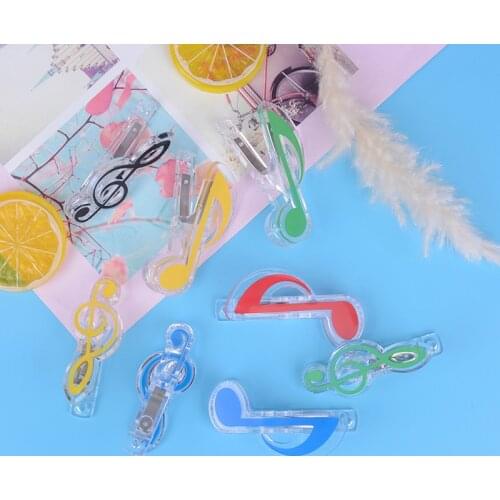 1pc Music Note Clip Kawaii Stationery Book Page Clip Plastic Creative Music Clip