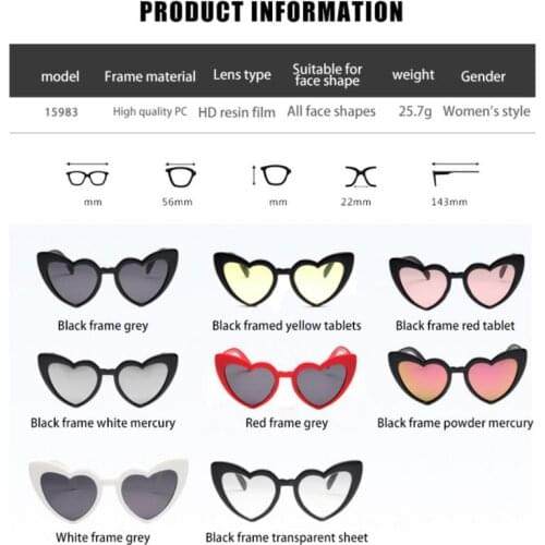 Love Lady Sunglasses European And American Fashion Peach Heart Sunglasses New Heart Shaped Apparel Accessories
