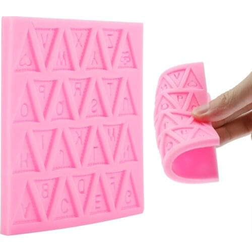 1Pcs DIY Lovely Letter Flag Silicone Mold Fondant Cake Decorating Tools Soap Mold Cake Chocolate