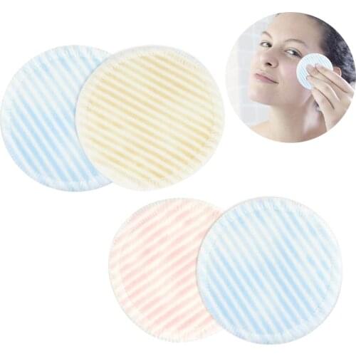 4PCS Makeup Remover Pads Reusable Bamboo Fiber Soft Makeup Cleansing Remover Pad Women Girls Face Cleansing pads Random Color