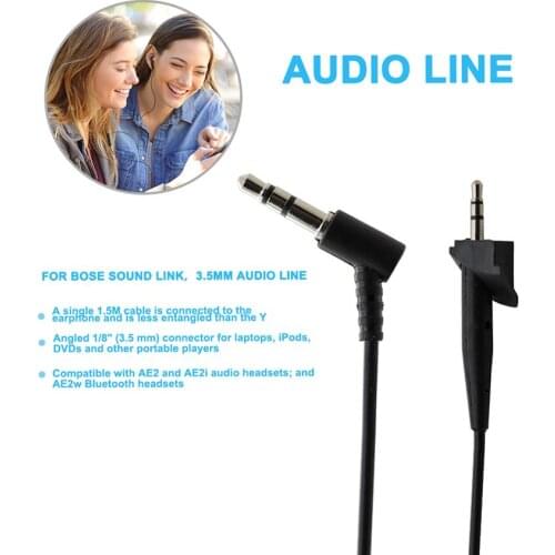 1.5M Audio Cable For Bose Sound Link Wraparound Headphone Cable 2.5mm To 3.5mm Audio Cable For Bose AE2/AE2i