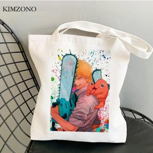 Chainsaw Man shopping bag bolsas de tela reusable handbag shopper shopper bolso bag fabric bolsa compra cabas