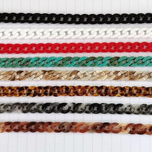 1.0 Meter 10*13mm Acrylic Necklace Strands Parts Linked Bag Chains Women Jewelry DIY Accessories Glasses Chain Components N027-S