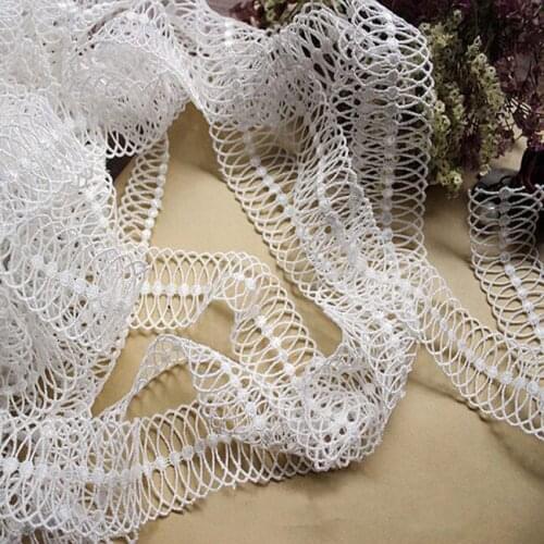 Diy fashion garment accessories clothes textile bridal dress trimming Hollow polyester lace ribbon tape decoration-HR
