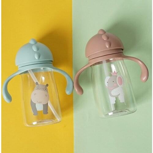 Boys And Girls Drop-Proof Leak-Proof Drinking Cup With Handle Learning Strap Water Bottle