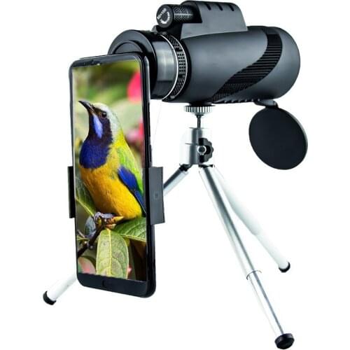 Hd 80x100 Telescope Monocular Zoom Day/Night Vision Bak4 Prism Optional Phone Adapter Tripod For Bird Watching And Hunting