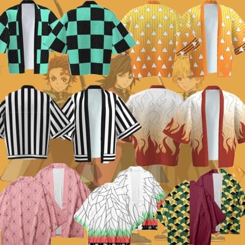 Cosplay Women Men Children Demon Slayer Summer Casual Cool Streetwear Kimetsu no Yaiba Japanese Anime Kimono Haori Yukata