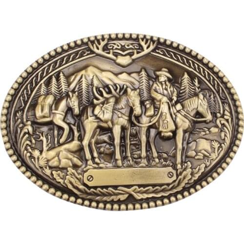 Metal Belt Buckle Western Style Horse Team European and American Style Denim Belt Accessories Big Head