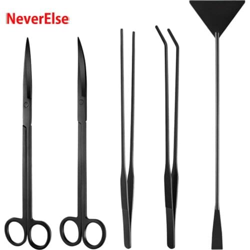 Aquarium Plant Tools Set Multi Size Tweezers Scissors Gravel Leveler Stainless Steel Cleaning Tools Plants Fish Tank Accessories