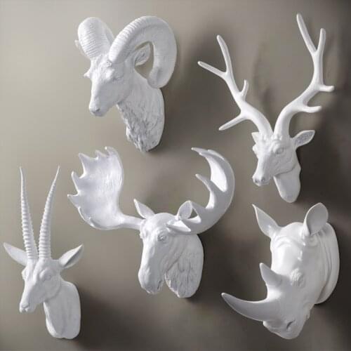 Retro nostalgia deer head hanging wall creative living room mural Wall Decoration pendant antlers stereo head ornaments