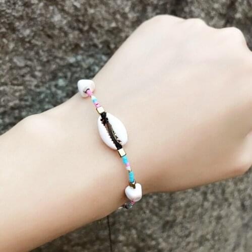 Miyuki Beads Charm Bracelet Women Rainbow MultiColor Beads Crystal Jewelry Handmade Natural Stone Shell Thin Bracelets Bangle