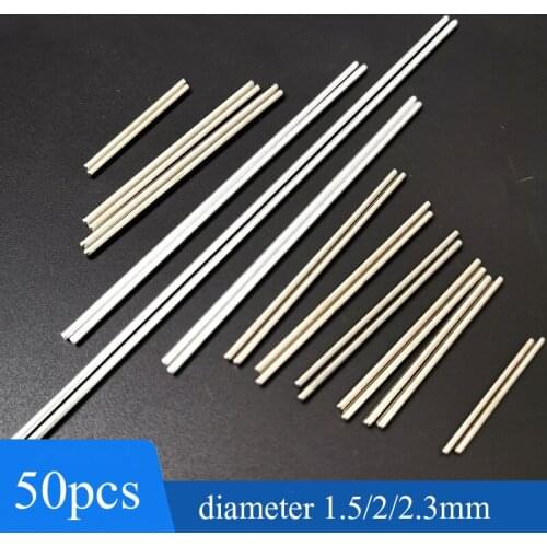 50Pcs 1.5/2/2.3mm*L27~150mm Metal Axle Small Iron Shaft Transmission Rod for DIY RC Models Science Class Materials