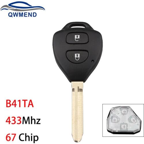 BHKEY B41TA 67 Chip Smart Car Key for Toyota Hilux 2005-2009 Yaris 2005 -2008 Car Remote Key 433Mhz 2 Buttons for Toyota Key