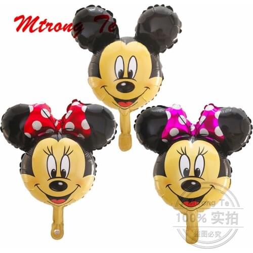 50pcs Foil Aluminum balloons Mini Minnie Mickey head balloon decorations wholesale Birthday party supplies childrens toys