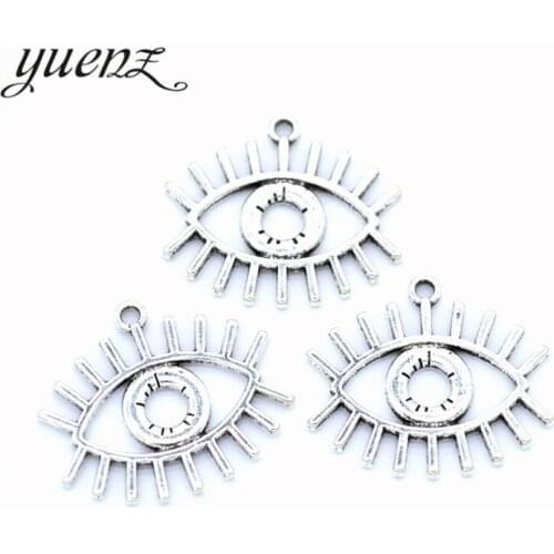 YuenZ 10pcs New Product Antique silver color eye Charms Pendant Jewelry Metal Alloy Jewelry Marking 25*22mm I1117