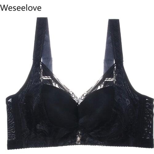 Lace Bralette Woman Plus Size Gorge Non-Steel Ring Lace Soutien Gorge Femme Push Up Adjustable Bra 2020 New Summer Push Up E81-3
