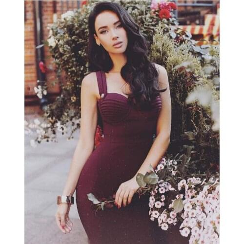 Bandage Dress 2020 New Lady Elegant Spaghetti Strap Bodycon Evening Nightclub Celebrity Party Dress Pearl Buttons Sexy Vestidos