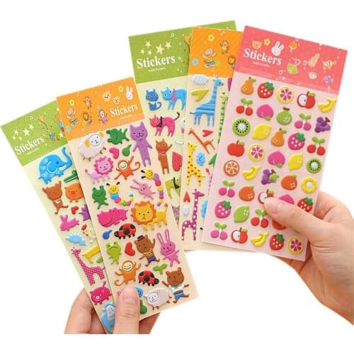 1 piece Korea Stationery Cute Cartoons Animal Bubble Cotton Stickers Phone Decorative Diary Scrapbooking Sticky Label